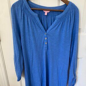 Lilly Pulitzer Blue 3/4 sleeve Dress Cotton Size S